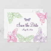 ハートがフラッタ日付を保存 案内ポストカード (正面/裏面)