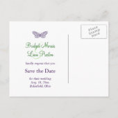 ハートがフラッタ日付を保存 案内ポストカード (裏面)