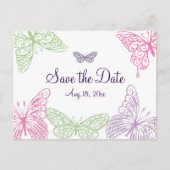 ハートがフラッタ日付を保存 案内ポストカード (正面)