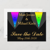 ハートがプライドゲイ結婚の発表に向けて進む 案内ポストカード (正面/裏面)