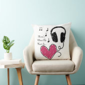 ハートがヘッドホーンの装飾用クッションであるところ音楽 クッション (椅子)