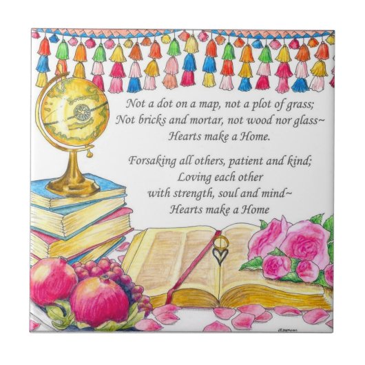 ハートがホームタイル/五徳/宝石箱を作る タイル (正面)