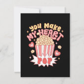 ハートがポップする面白いバレンタインデー ノートカード (正面)