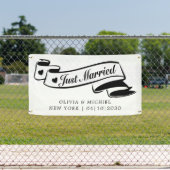 ハートがモダンな結婚しました カーバナー 横断幕 (インサイチュ)