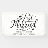 ハートがモダンな結婚しました カーバナー 横断幕 (横)