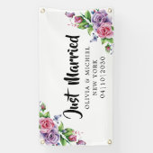 ハートがモダンな結婚しました カーバナー 横断幕 (縦)