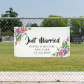 ハートがモダンな結婚しました カーバナー 横断幕 (インサイチュ)