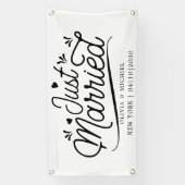 ハートがモダンな結婚しました カーバナー 横断幕 (縦)