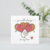 ハートが交差するカスタムエレガントなバレンタインデー カード (スタンド正面)