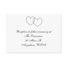 「ハートが交差する」レセプションカード