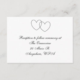 「ハートが交差する」レセプションカード エンクロージャーカード