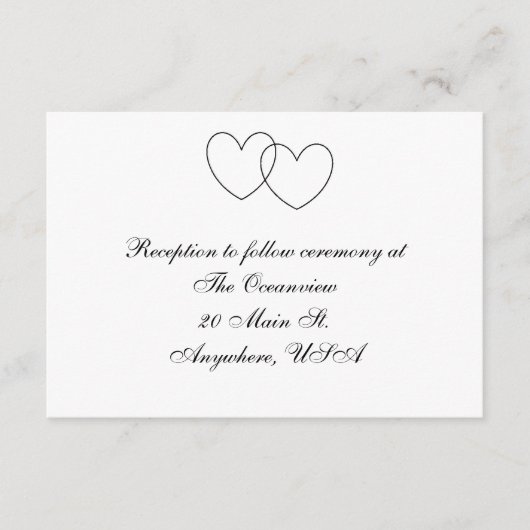 「ハートが交差する」レセプションカード エンクロージャーカード (正面)