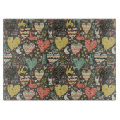 ハートが付いているかわいい愛バニーパターン カッティングボード (正面)