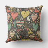 ハートが付いているかわいい愛バニーパターン クッション (裏面)