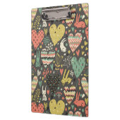 ハートが付いているかわいい愛バニーパターン クリップボード (左)