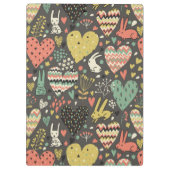 ハートが付いているかわいい愛バニーパターン クリップボード (裏面)