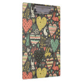 ハートが付いているかわいい愛バニーパターン クリップボード (右)