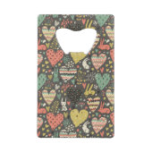 ハートが付いているかわいい愛バニーパターン クレジットカード栓抜き (裏面)