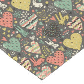 ハートが付いているかわいい愛バニーパターン ショートテーブルランナー (コーナー)