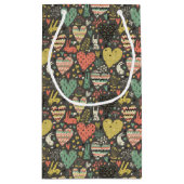 ハートが付いているかわいい愛バニーパターン スモールペーパーバッグ (裏面)