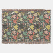 ハートが付いているかわいい愛バニーパターン スローブランケット (正面)