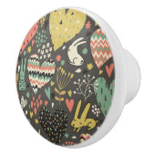 ハートが付いているかわいい愛バニーパターン セラミックノブ (右)