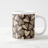ハートが付いているアニマル・スキン ジャンボコーヒーマグカップ (右)