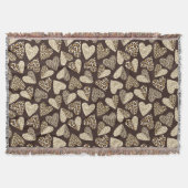 ハートが付いているアニマル・スキン スローブランケット (正面)