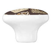 ハートが付いているアニマル・スキン セラミックノブ (側面)