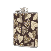 ハートが付いているアニマル・スキン フラスク (左)