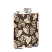 ハートが付いているアニマル・スキン フラスク (右)