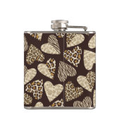 ハートが付いているアニマル・スキン フラスク (裏面)