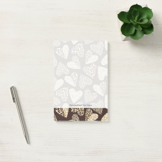 ハートが付いているアニマル・スキン ポストイット (オフィス)