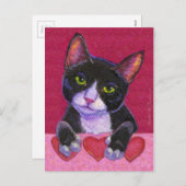 ハートが付いているバレンタインのタキシード シーズンポストカード (正面/裏面)