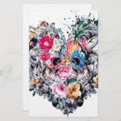 ハートが付いているバレンタインデーのスカル 便箋 (正面/裏面)