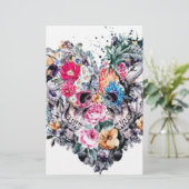 ハートが付いているバレンタインデーのスカル 便箋 (スタンド正面)