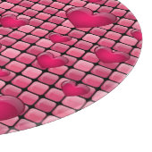 ハートが付いているピンクの山 カッティングボード (角)