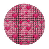 ハートが付いているピンクの山 カッティングボード (正面)