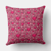 ハートが付いているピンクの山 クッション (裏面)