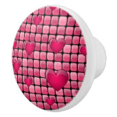 ハートが付いているピンクの山 セラミックノブ (右)