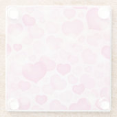 ハートが付いている背景 ガラスコースター (裏面)