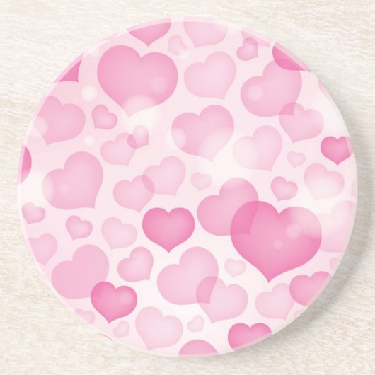 ハートが付いている背景 コースター (正面)