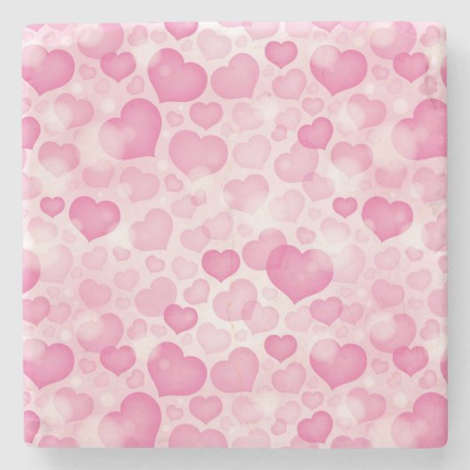 ハートが付いている背景 ストーンコースター (正面)