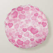 ハートが付いている背景 ラウンドクッション (裏面)