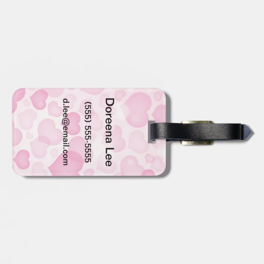ハートが付いている背景 ラゲッジタグ (裏面横)