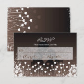 ハートが咲くシルエット - RSVPカード (正面/裏面)
