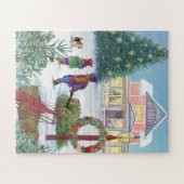 ハートが子どもと一緒に雪の景色を温める ジグソーパズル (横)