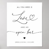 ハートが必要なのはラブオープンバー結婚のサイン ポスター (正面)