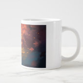 ハートが絡み合う:カップルのブリスマグカップ» ジャンボコーヒーマグカップ (右)