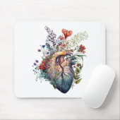 ハートが花模様で育ち過ぎた(切り出し) – 解剖学 マウスパッド (マウス)